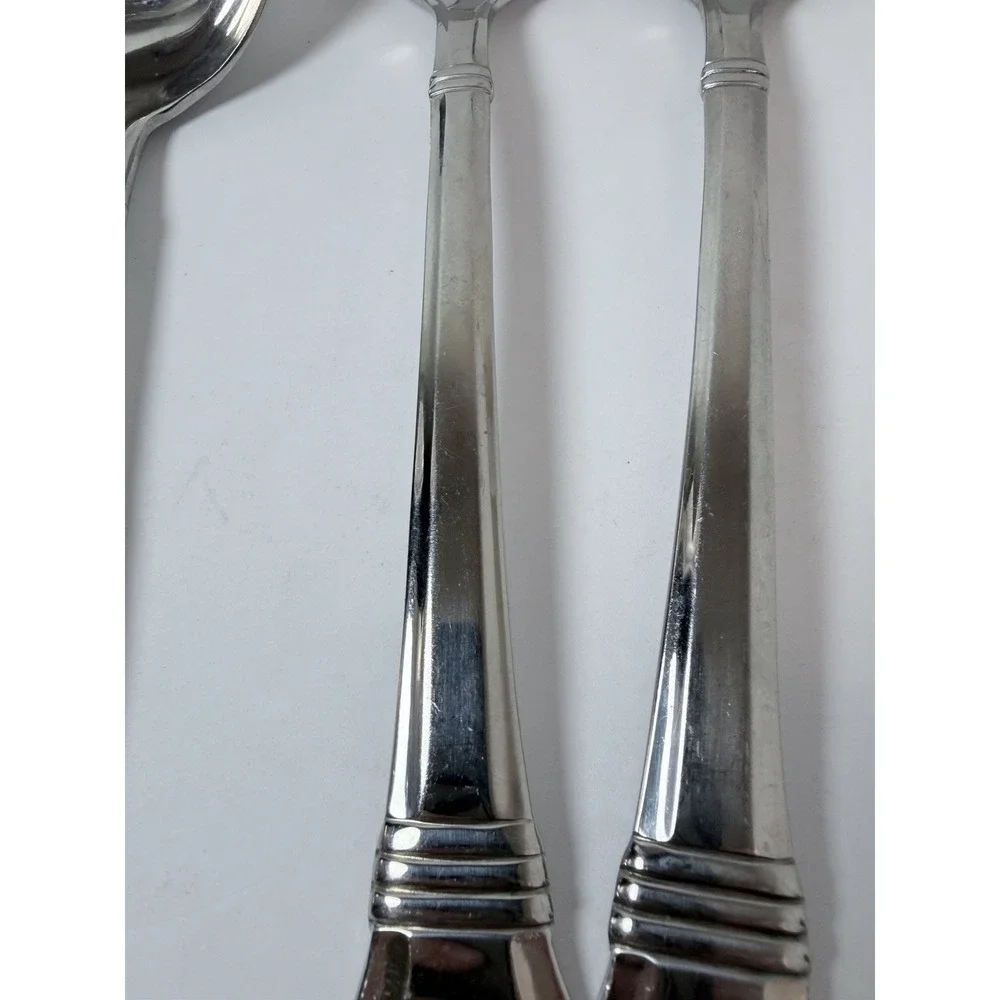 Wallace 18/10 Zenith 4 Serving Set spoons Meat Forks Stainless 18/10 Glossy‎